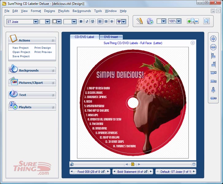 SureThing CD Labeler screen shot